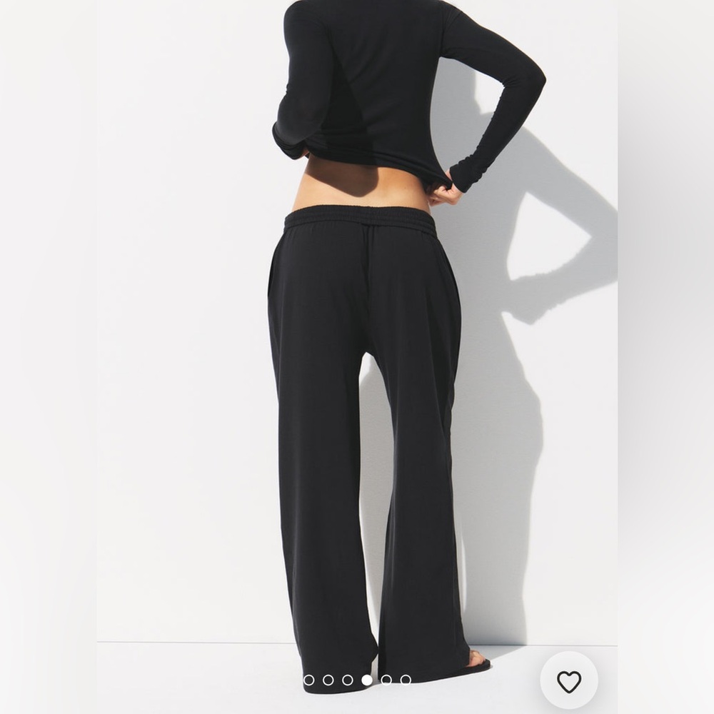 SKIMS NWT Cotton Jersey Wide Leg Pant - Soot - Picture 4 of 6